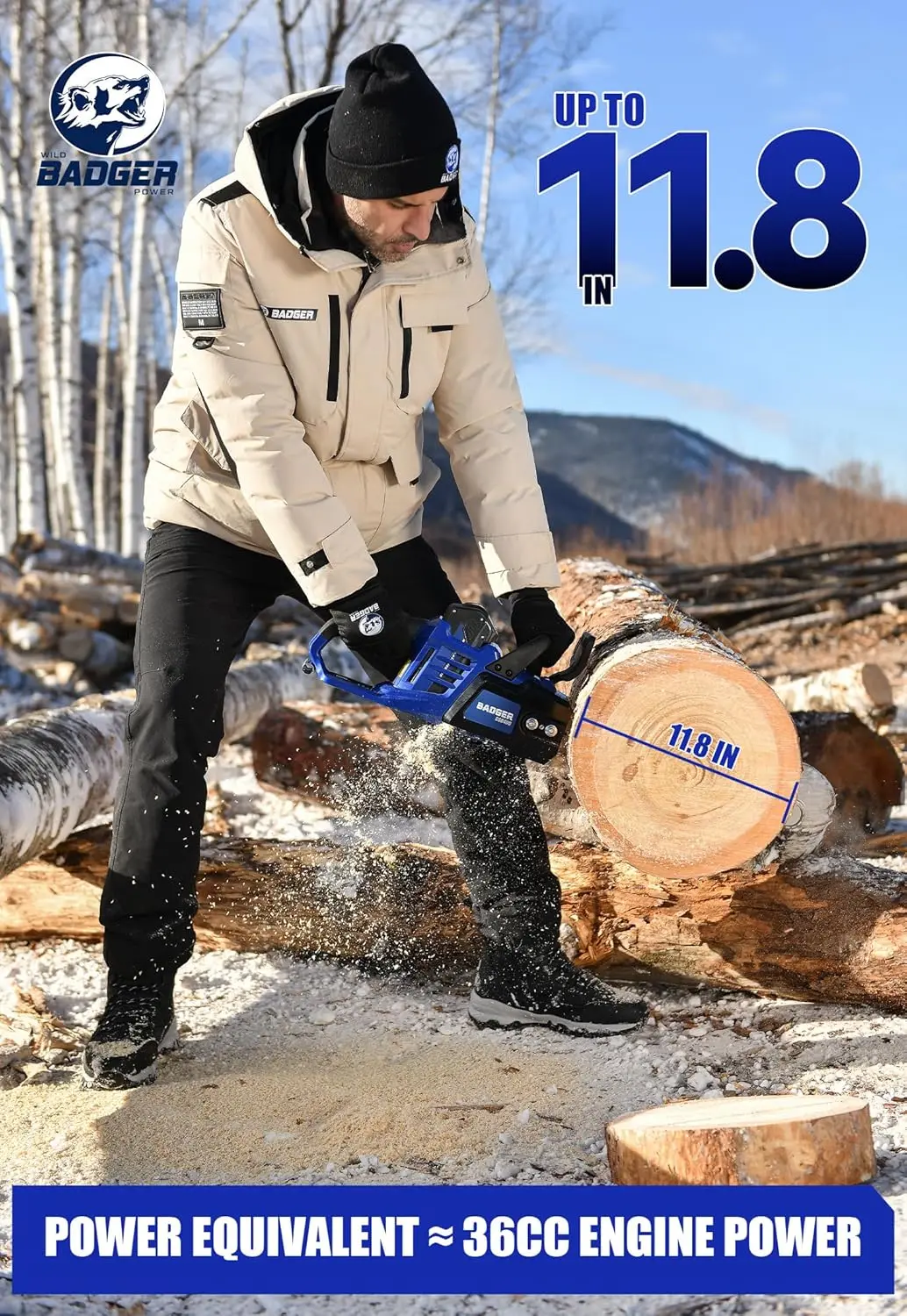 Motosega elettrica a batteria 40V 16" senza spazzole, batteria e caricabatterie da 4,0 Ah, tecnologia Smart Cut, taglio efficiente, sicuro e affidabile