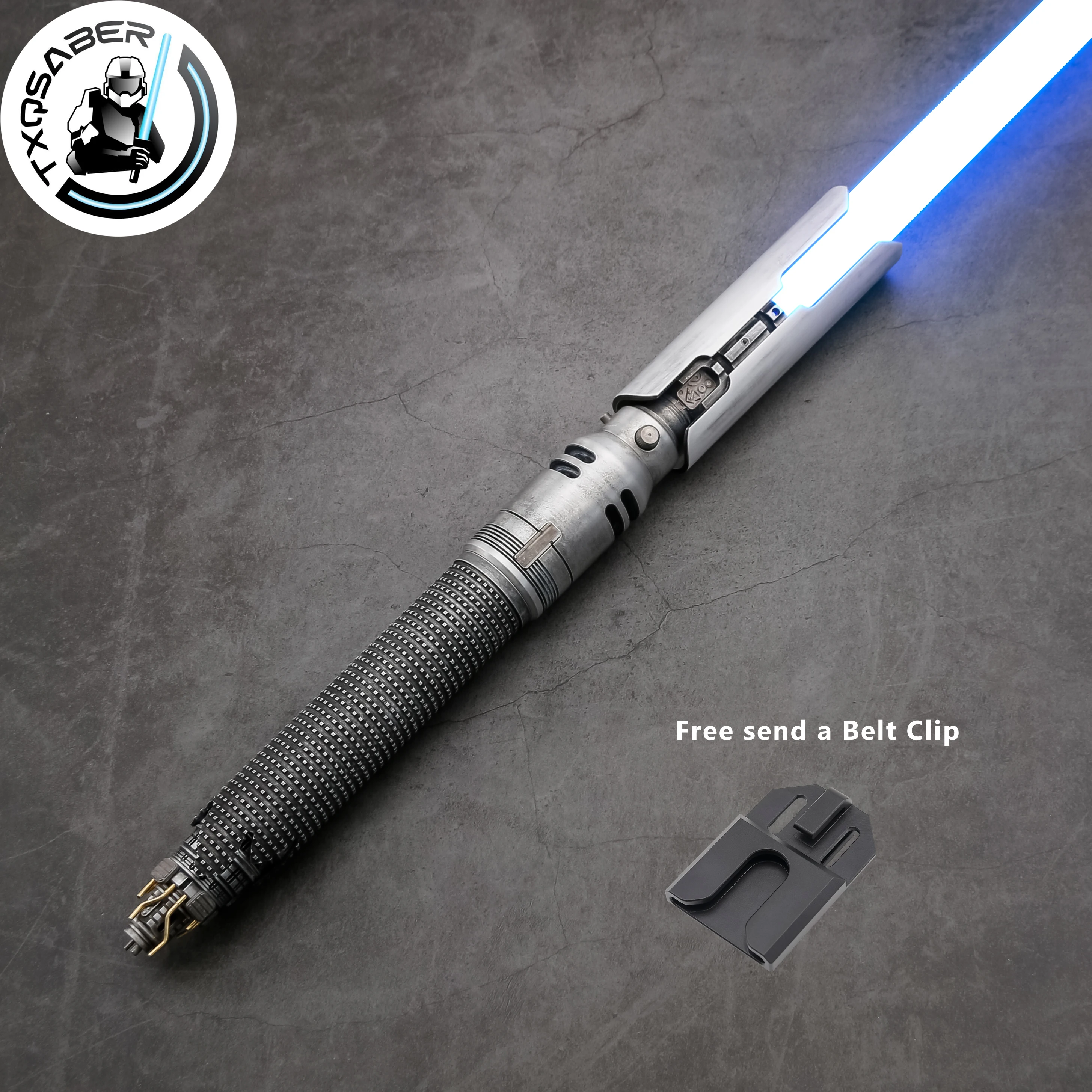 

TXQSABER Replica Lightsaber Cal EP3 Weathered Laser Sword SDRGB Pixel Metal Handle Smooth Swing FOC Light Sword Toys for Adult