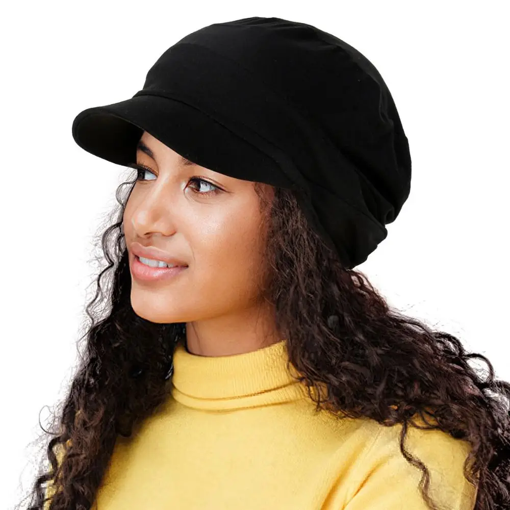 Stylish Breathable Slouch Hat Satin Lined Adjustable Slouchy Caps Cozy Oversized Beanie For Frizzy Curly Hair