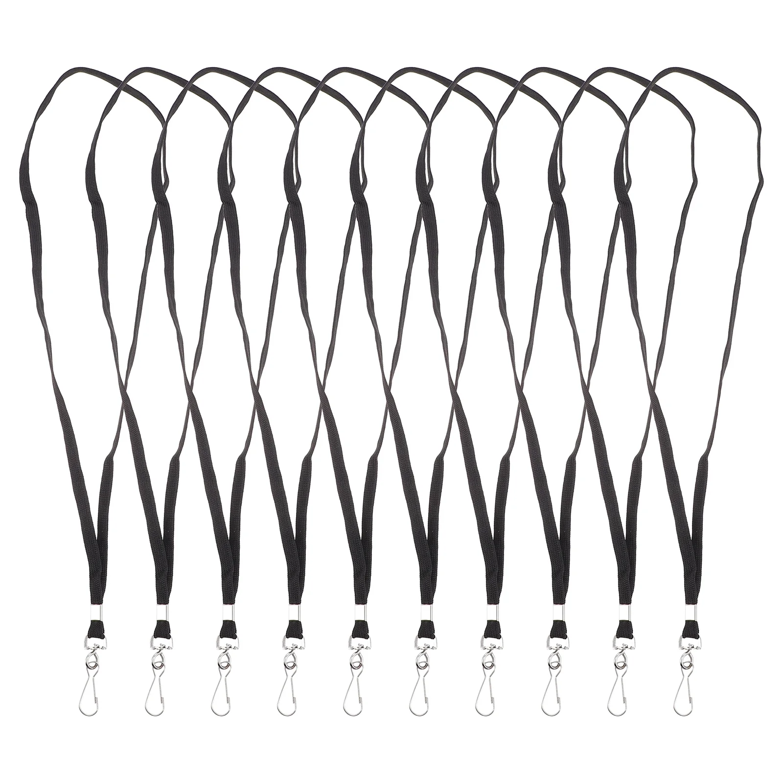 

50Pcs Black Lanyard for Id Badges Work Id Badge Lanyards Lightweight Non-Deforming Hanging Lanyards for Exhibition Cards Bus