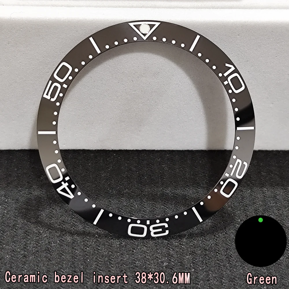 Inclinazione 38 * 30,6 mm lunetta per orologio in ceramica GMT e inserti per orologi subacquei adatti per 40 mm sostituzione di accessori Fashionistas ﻿