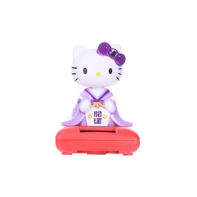 Kawaii Sanrio Hello Kitty Car Solar Slug Desktop Home Decoration Accessories Car Dashboard Ornament Kids Charm Hobby Toys Gift