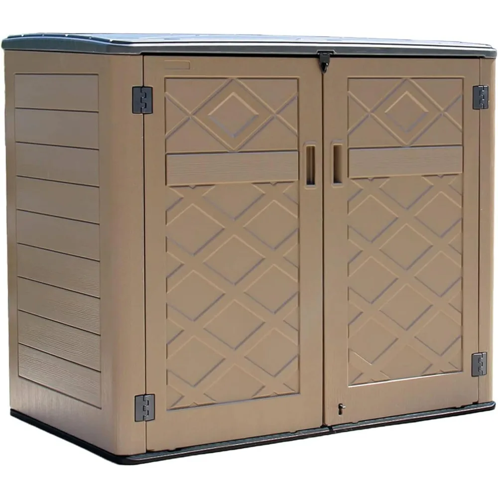 Storage Shed Outdoor Large Resin Outdoor Storage Cabinet for Patio Furniture Grill and Gardening Tools.(38Cu.ft)