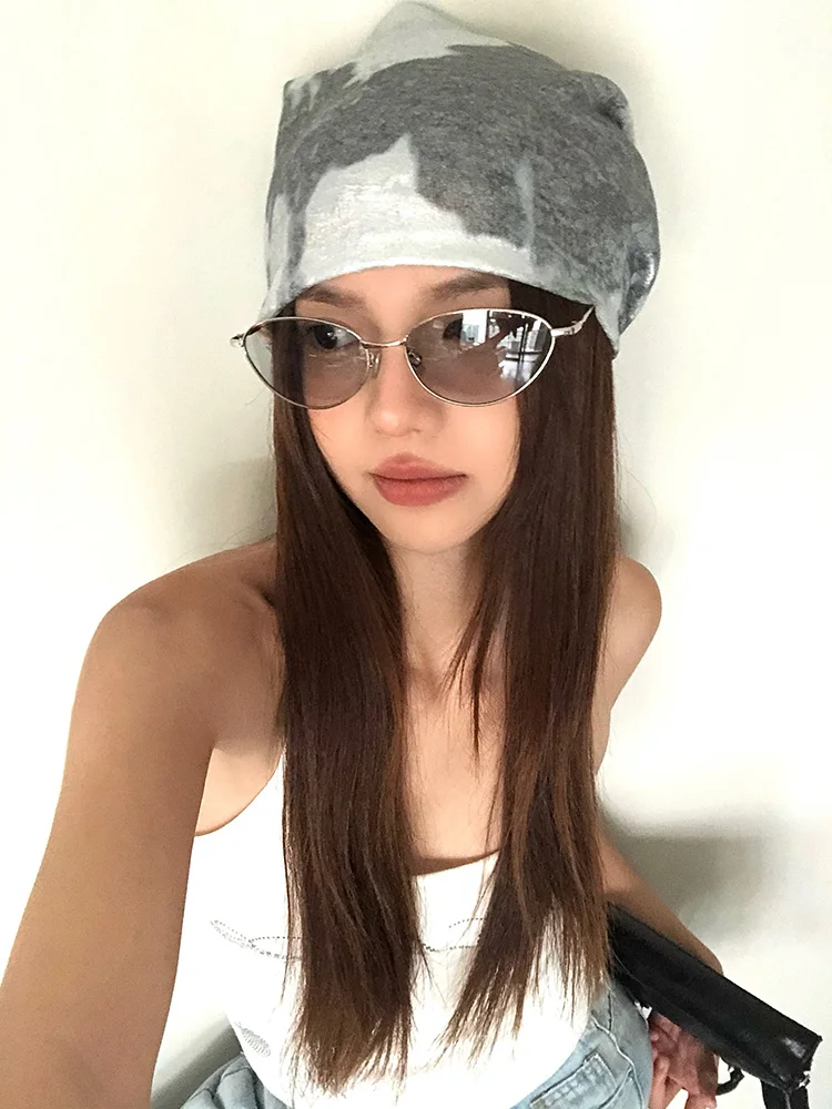 American Style Retro Women's Summer Street Fashion Hat Y2K Sweet Cool round Top Cap Travel Scenarios No Brim Hat