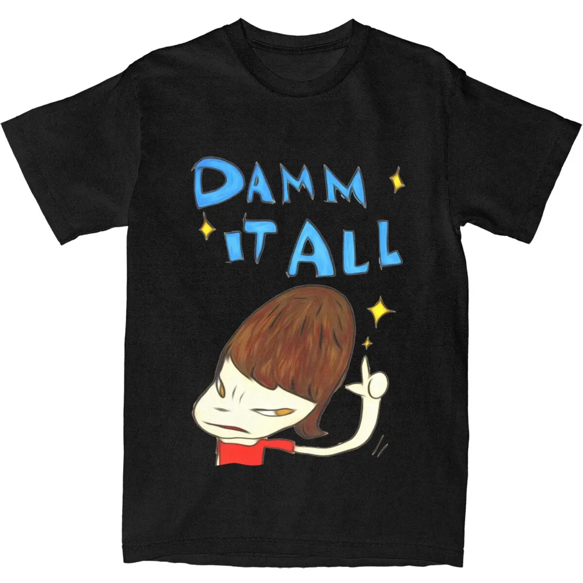 Men Women's Yoshitomo Nara Damm It All T Shirts Apparel Cotton Tops T-shirt Awesome Tee Shirt New Arrival