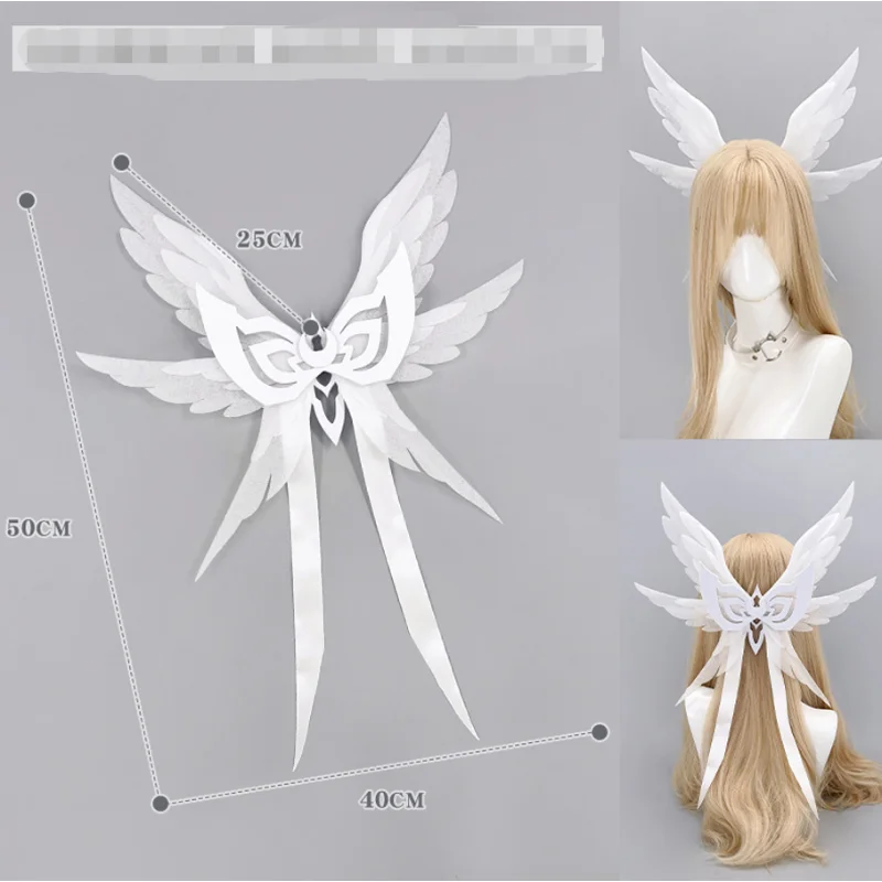 Columbina Genshin Impact Cosplay Headpiece Angel Ear Feather Accessory Lolita Style Women's Headwear for Anime Conventions