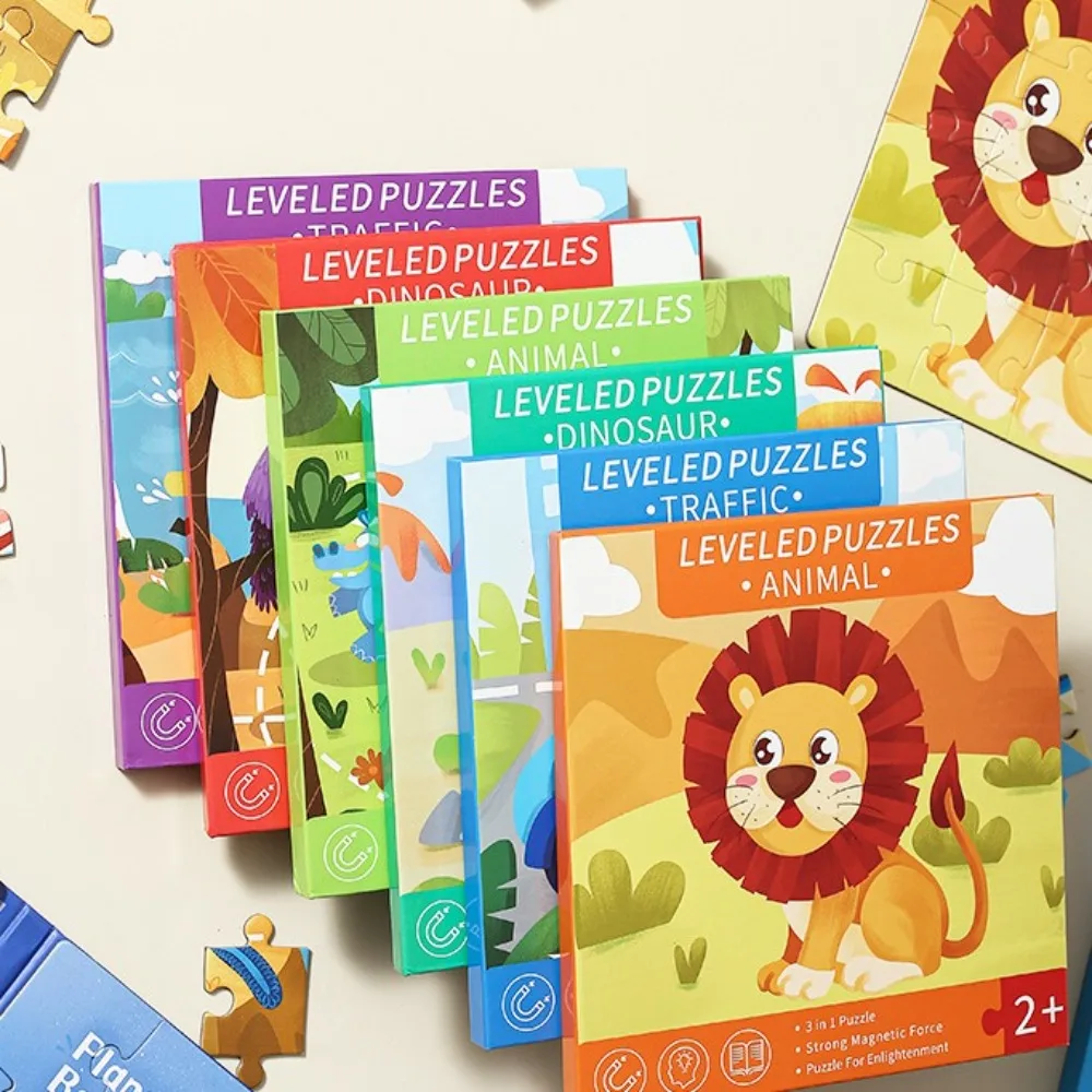 

Kawaii Handmade Magnetic Quiet Book Repeated Pasting Paper Dinosaur Sticker Book Cartoon Hand Ledger DIY Kids Busy Book Toy Kids