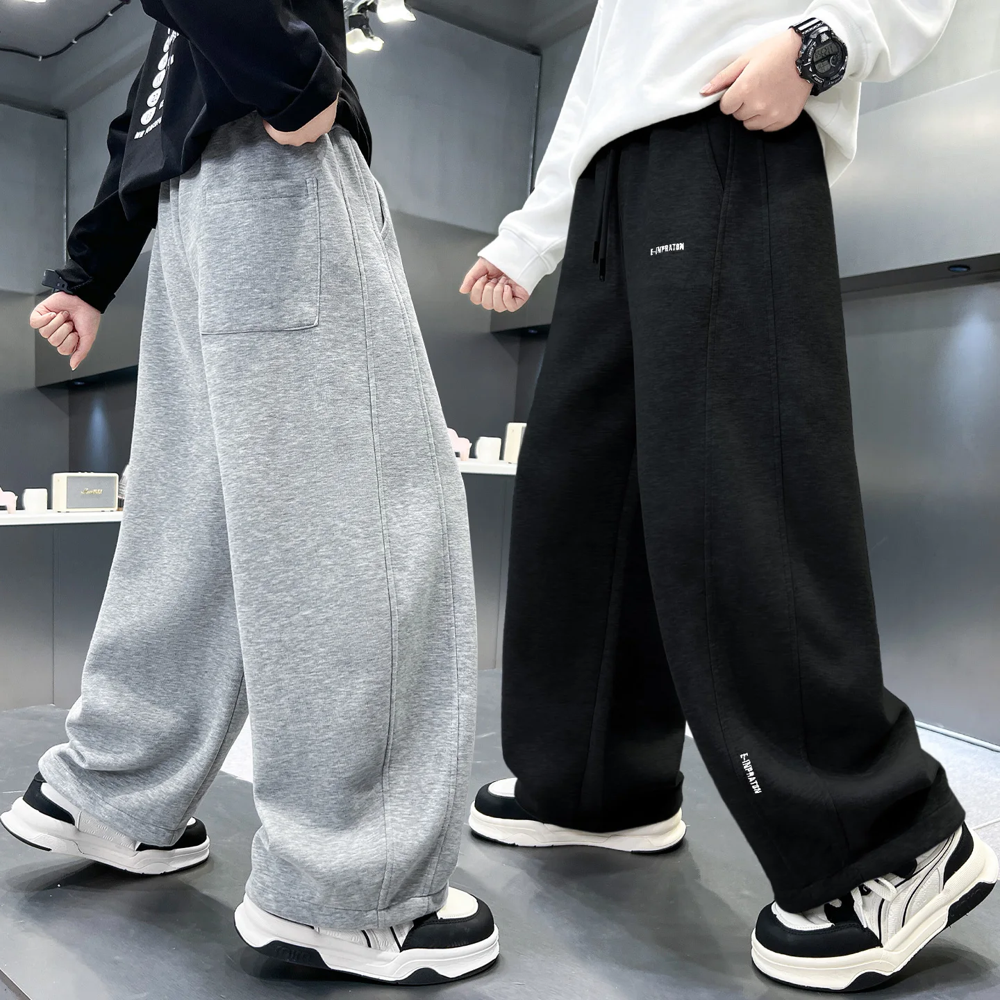 Loose Straight Leg Casual Pants for Boys Te'en Spring Autumn New Style Comfortable Sports Trousers Korean Style Cotton High Wais