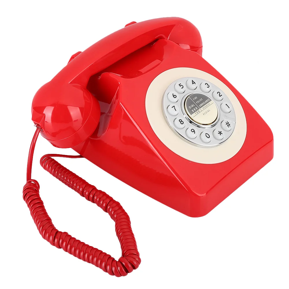Universal Retro Old Fashioned Vintage Antique Telephone Hotel Rotating Re‑Dial Handset Hand‑Free Landline Phone Desk Telephone