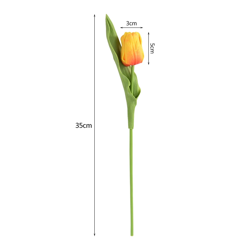 5Pcs Tulip Artificial Flower Real Touch PU Tulips Fake Flowers Bouquet Wedding Bridal Shower Party Decorations DIY Wreath Craft