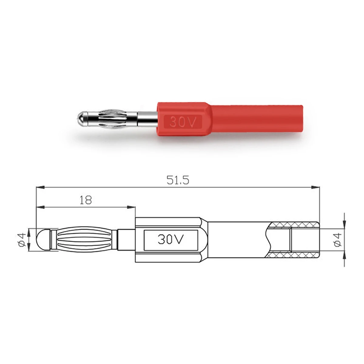 Adapter Copper Nickel Plated 4mm Jack Banana Plug Connector Lantern Type Adapter Connector Red Black for Speaker Audio Test