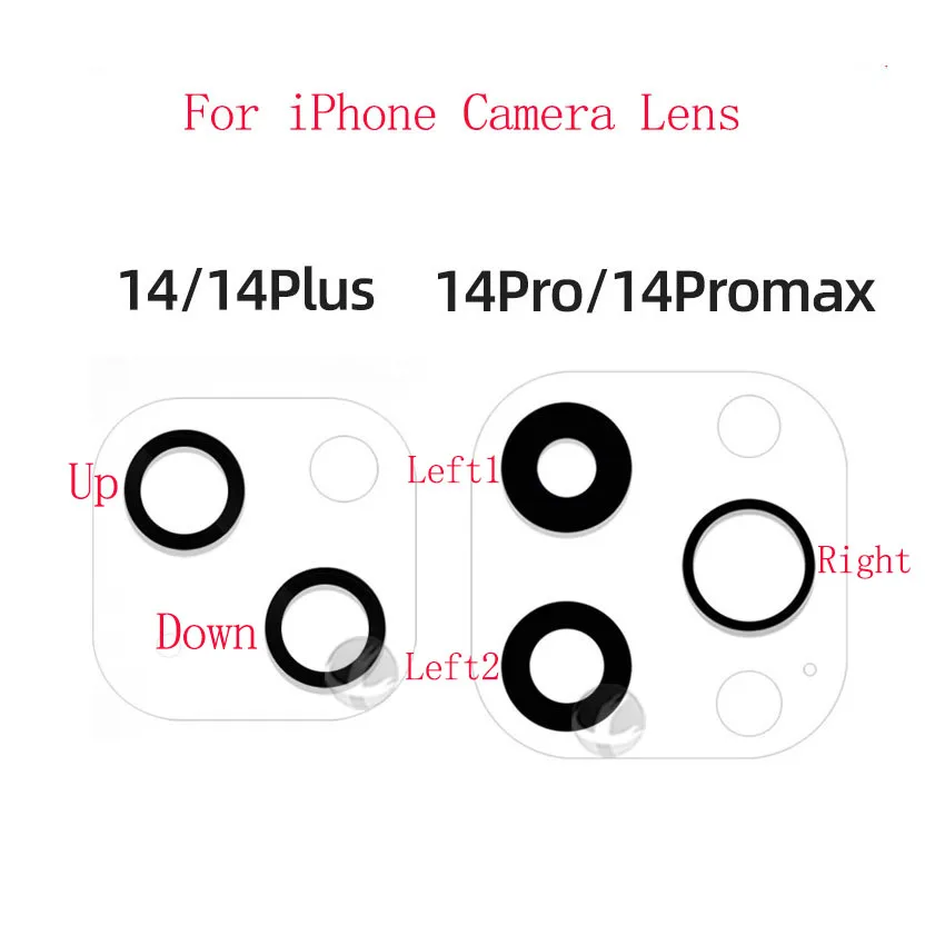 2pcs / Lot Back Camera Lens For iPhone 13 14 15 16 Pro Max Mini Plus All New  Back Glass With Adhesive Repair Parts
