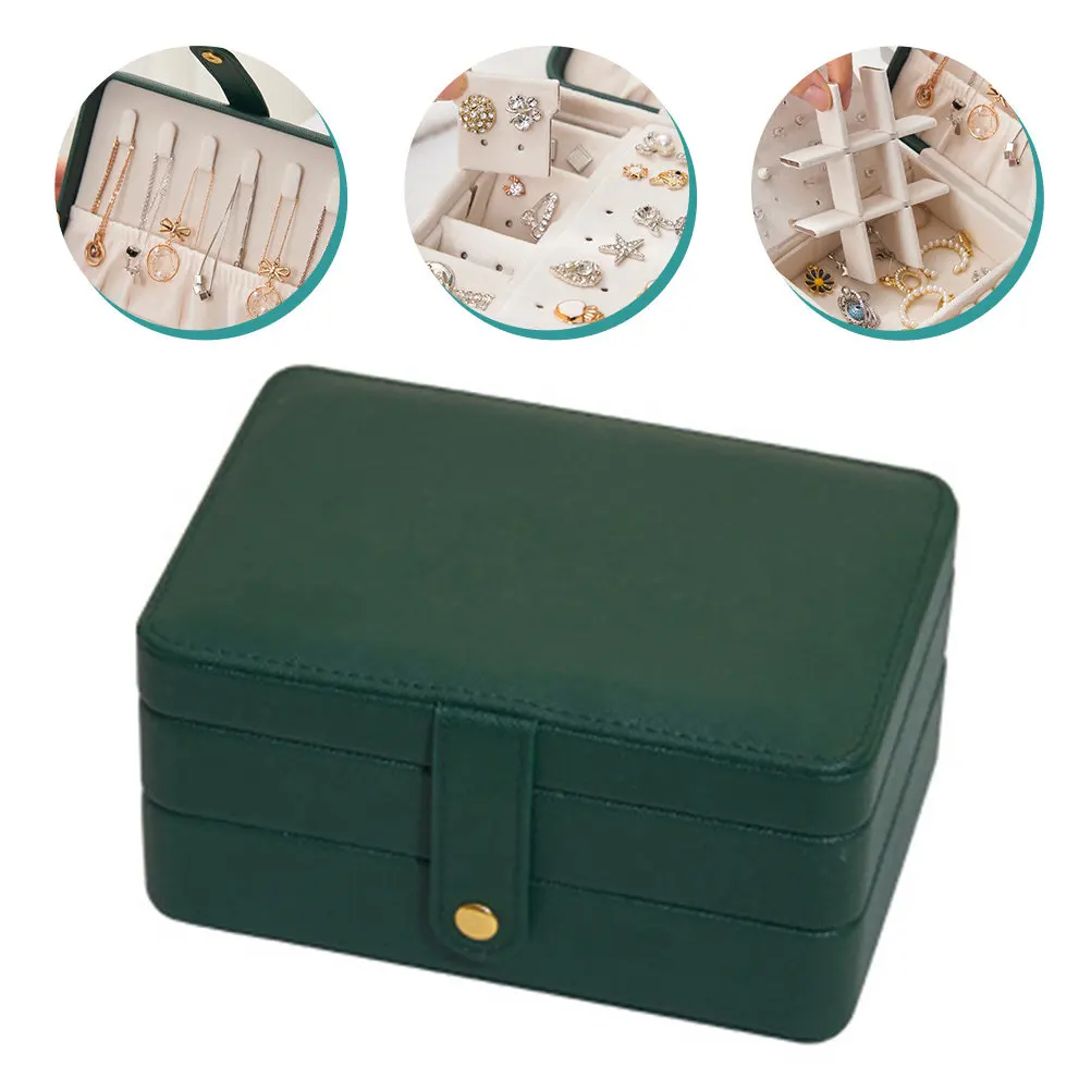 

Multilayer Jewelry Box PU Portable Organizer Case for Necklaces Rings Earrings Travel Storage Desktop Jewelry Container