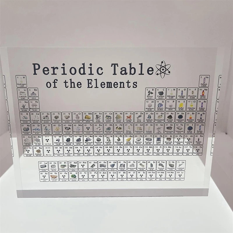 

Home Decor Vintage Decoration Accessories Acrylic Periodic Table Display with Printed Elements Teaching School Chemical Display