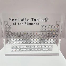 Home Decor Vintage Decoration Accessories Acrylic Periodic Table Display with Printed Elements Teaching School Chemical Display