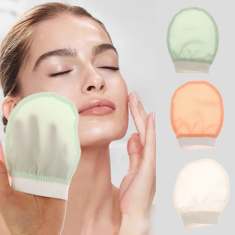 Jedwabny złuszczający ręcznik do mycia twarzy Miękki złuszczający peeling do skóry Jedwabne rękawiczki do mycia twarzy