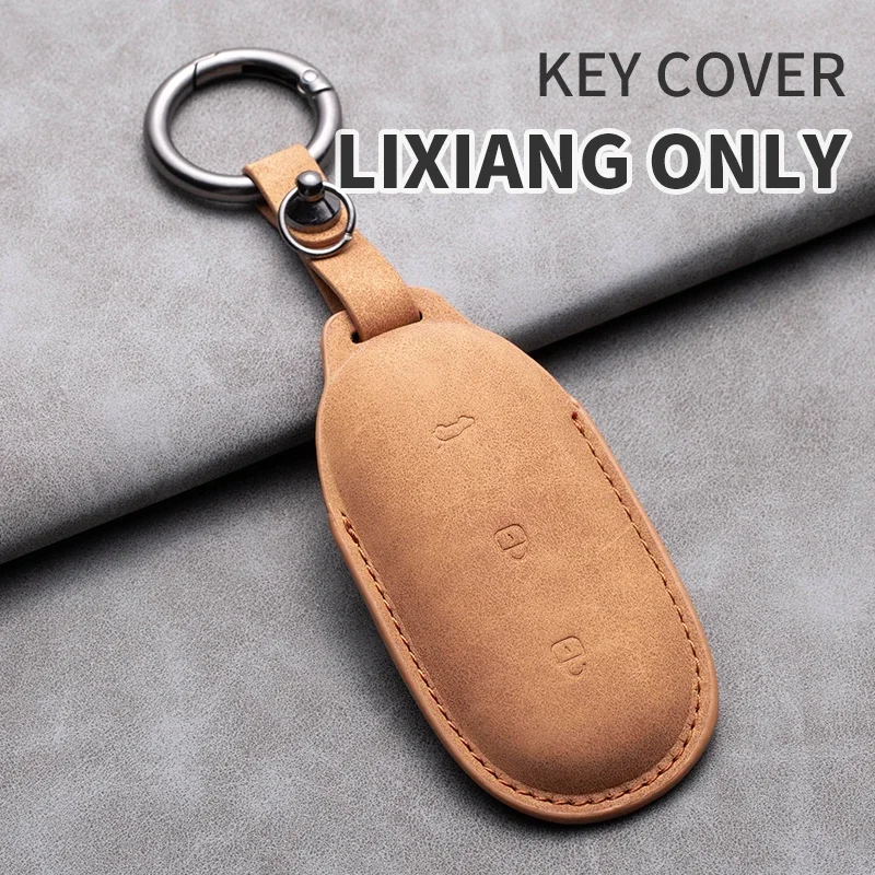 For Leading Ideal One Li Auto L9 For Li Lixiang L7 L8 2022 2023 Keychain Accessories Suede Leather Car Smart Key Fob Case Cover