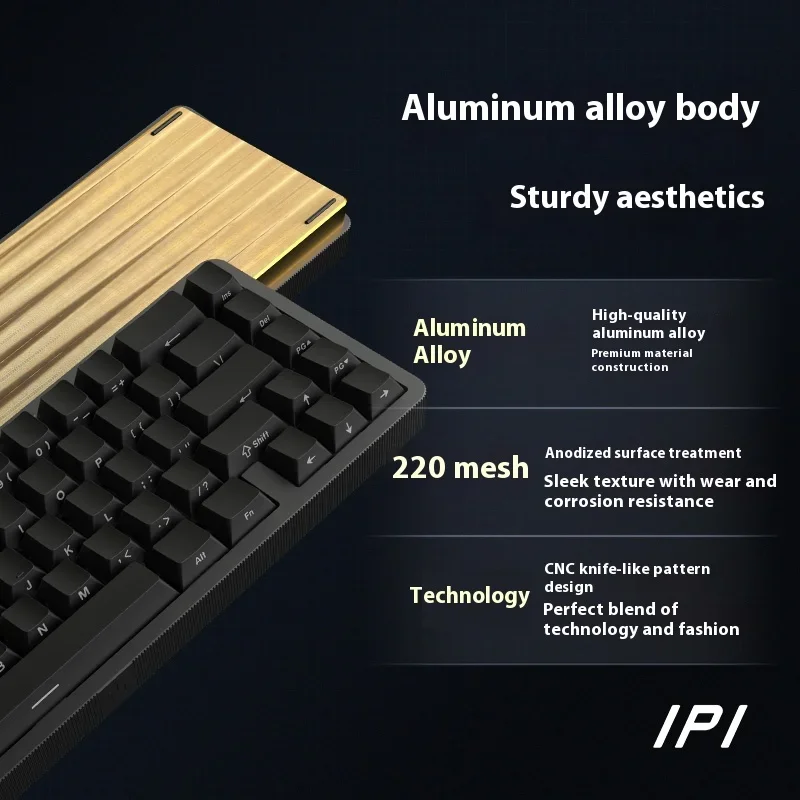 Ipi Rain65 M Pro II لوحة مفاتيح من سبائك الألومنيوم ذات محور مغناطيسي باستخدام الحاسب الآلي مع أغطية مفاتيح محفورة جانبية Pbt ودقة Rt0.01 #3