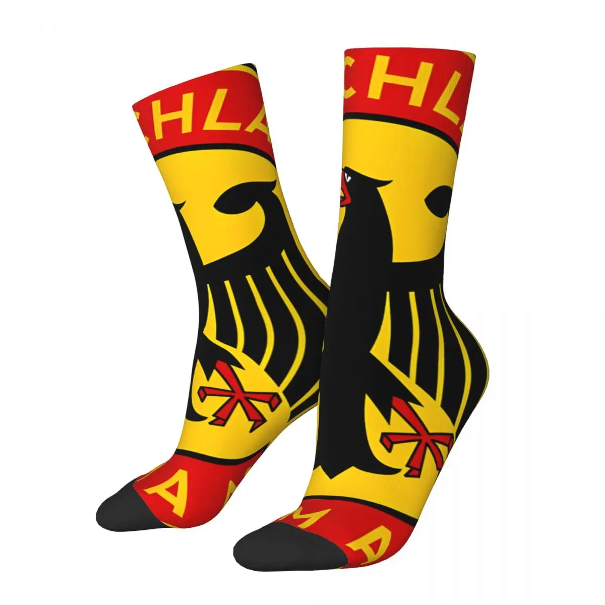 

Germany Deutschland Sticker Men's Socks Retro Harajuku Europe Street Style Novelty Casual Crew Sock