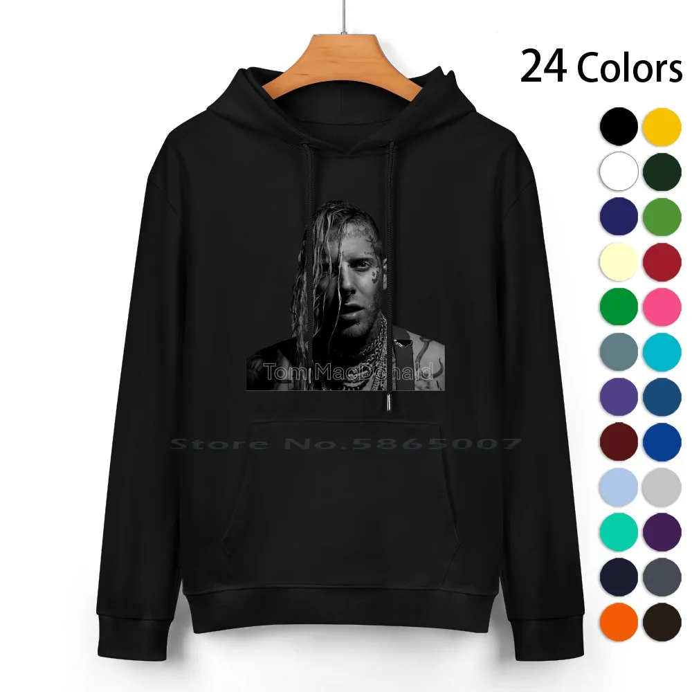 Tom Macdonald Pure Cotton Hoodie Sweater 24 Colors Black And White Thomas Macdonald Is A Canadian Rapper Singer Songwriter And