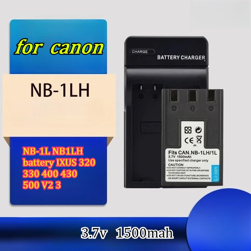 3.7v 1500mAh Suitable for Canon NB-1L NB1LH Battery IXUS 320 330 400 430 500 V2 3 Models Compatible Camera Battery
