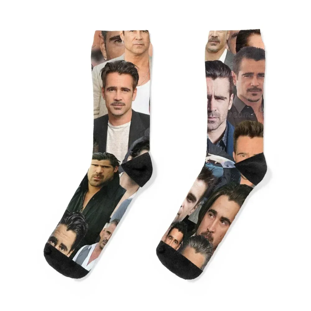 

colin farrell photo collage Socks football floor New year's soccer anti-slip Socks Ladies Men's