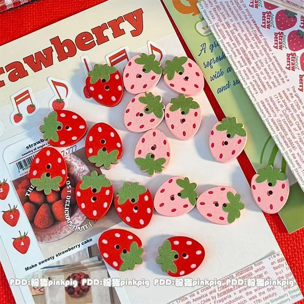 3D Fruit Buttons,50pcs Strawberry Fruit Button Bag Decoration Merchandise Packaging DIY Jewelry Accessories Mixed