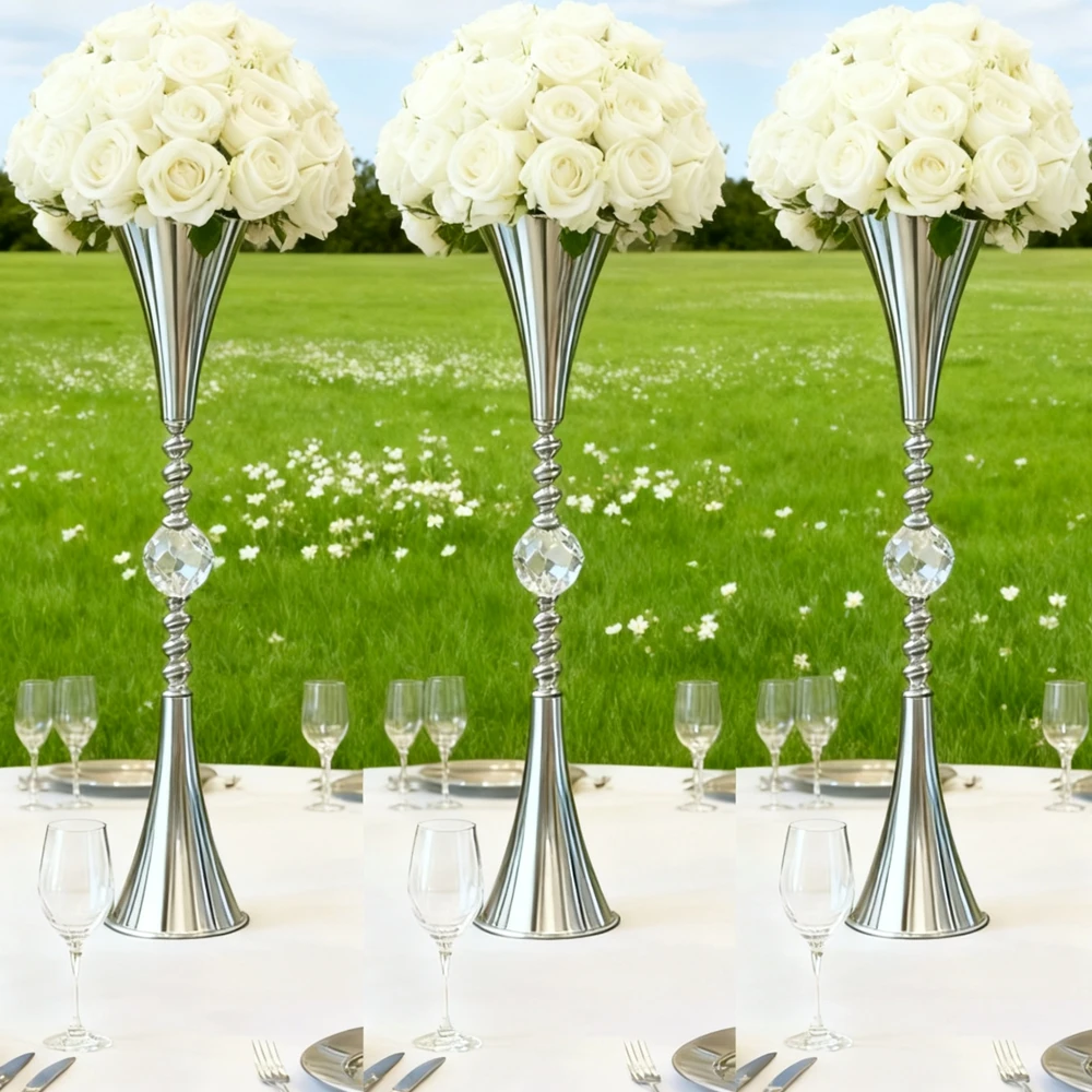 

10pcs f39 60/70/80/90/110cm Quality Hotel Home Table Decoration Flower Stand Gold Crystal Acrylic Wedding Centerpiece