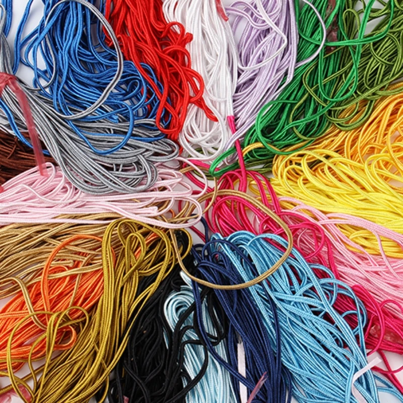 30Yards/Lot 3mm Chinese Soutache Cords Colorful Nylon Rope For Ornament Making DIY Crafts Material Clothing Finding Accessories