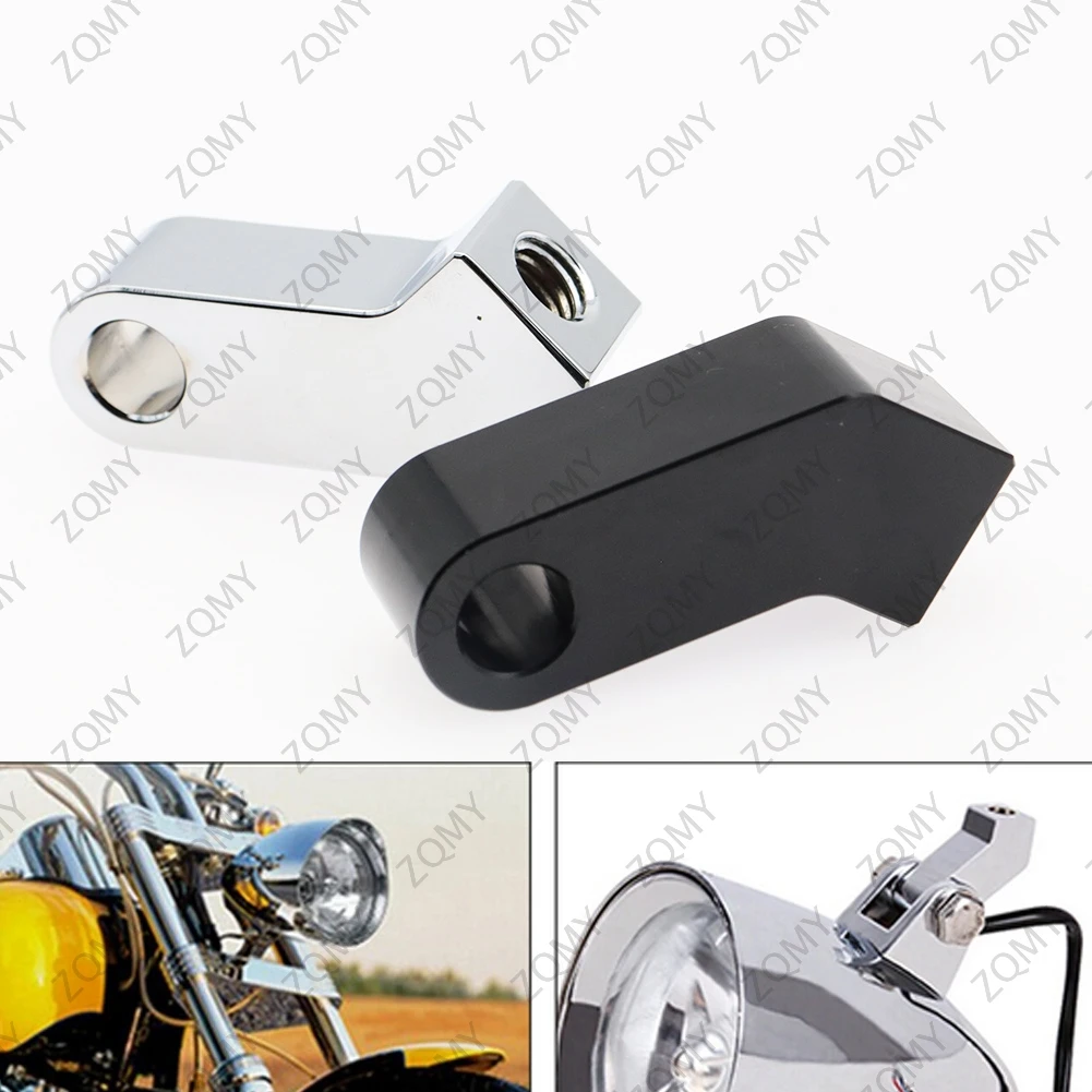 Motorcycle Headlight Mounting Block Bracket Chrome for Harley Custom Headlight Mount with a 3/4