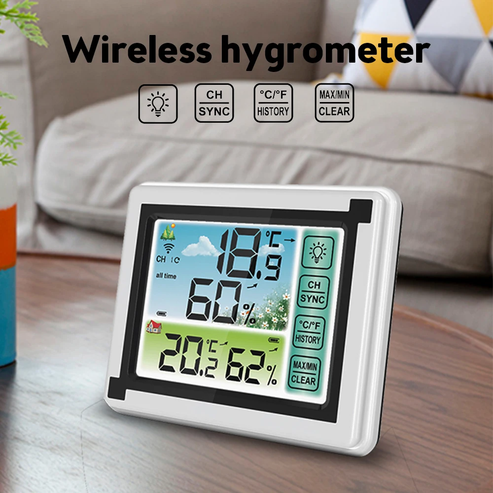 Wewnętrzny bezprzewodowy termometr zewnętrzny z czujnikami zdalnymi Cyfrowy higrometr temperatury Inteligentna domowa stacja pogodowa