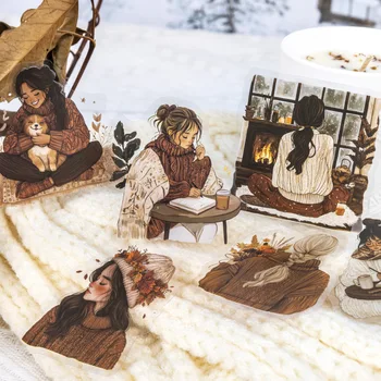 30 adet/1 grup Kawaii Kırtasiye Çıkartmalar Kış Aşk Şarkısı Günlüğü Planlayıcısı Dekoratif Çıkartmalar Scrapbooking