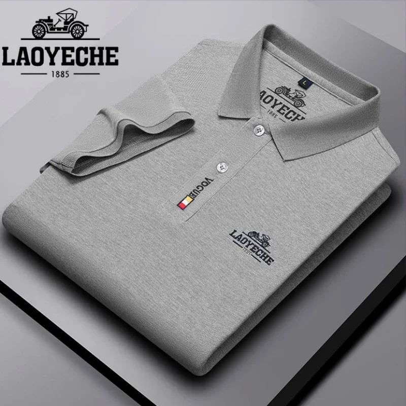 High End Embroidered Vintage Car Polo Shirt, Summer Men\'s Fashion, Business, Leisure, Comfortable and Breathable T-shirt Top