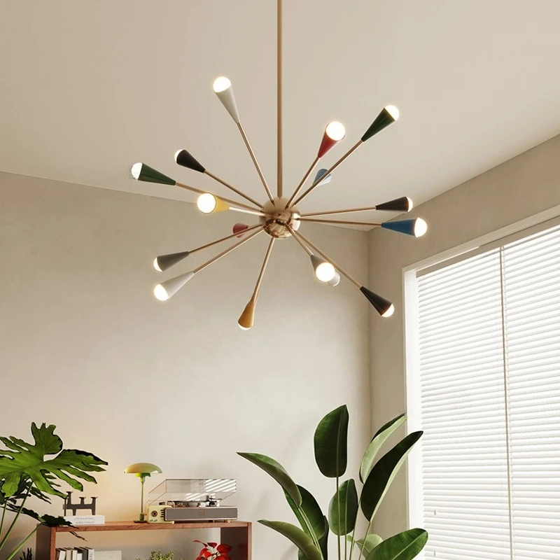 

Medieval French living room art dining room chandelier, colored bedroom lamp smoke lamp