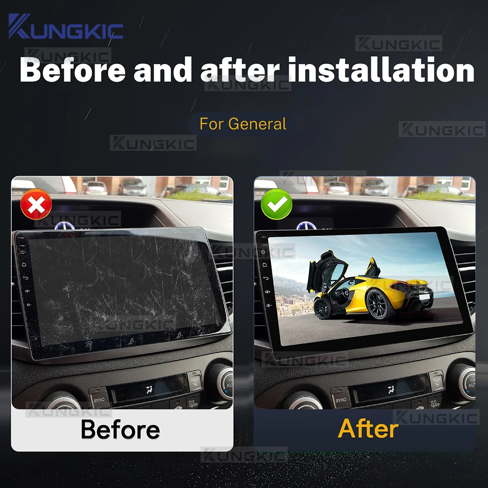 Tempered Glass Protective Film For 9inch / 10.1 inch Left Hand Drive LHD Car GPS Radio Multimedia Player Navigation Black Frame