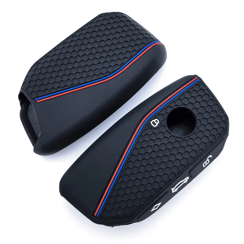 Silikonhalter Schlüsselhülle Zubehör Autoschlüsseletui Schlüsselanhänger für BMW Serie 7 735i 740Li X7 X1 U11 2023 I7 G07 LCI XM