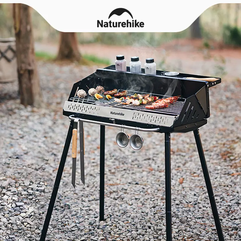 Naturehike Outdoor Vertical Barbecue Rack Camping Barbecue Stove Outdoor Home Folding Portable Charcoal Skewers Barbecue Stove