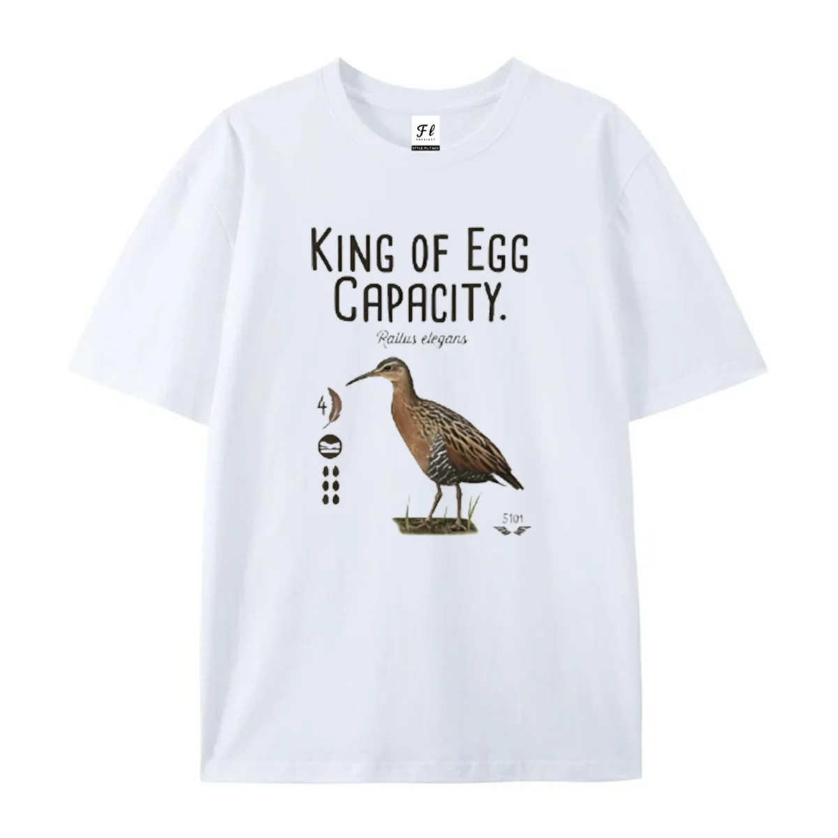 Funny Bird Quote T-Shirt King of Egg Capacity Graphic Tee Nature Bird Lover Shirt Minimalist Animal Print Top Casual Unisex