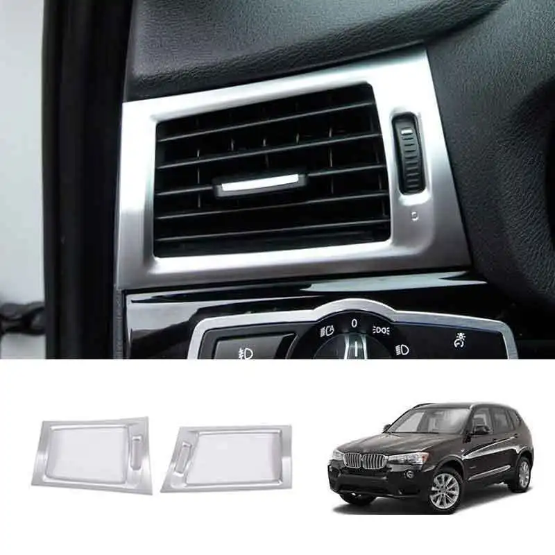 

Matte Silver Console L&R Air Outlet Vent Trim Fit For BMW X3 F25 X4 F26 2011-17