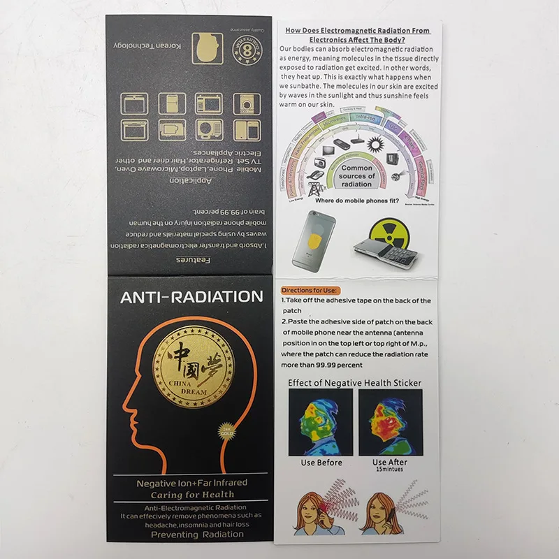 Customized. 24K Metal Energy Radiation Phone Sticker Dream Radiation Phone Sticker Design f