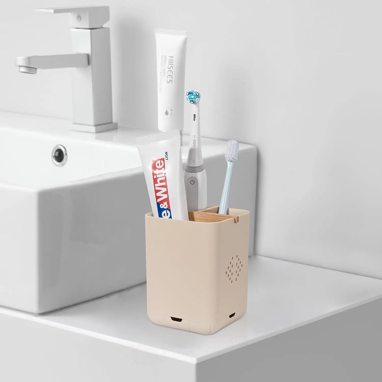 حامل فرشاة الأسنان للحمامات، حامل فرشاة الأسنان الكهربائية للأطفال، منظم فرشاة الأسنان ومعجون الأسنان لسطح الطاولة #2