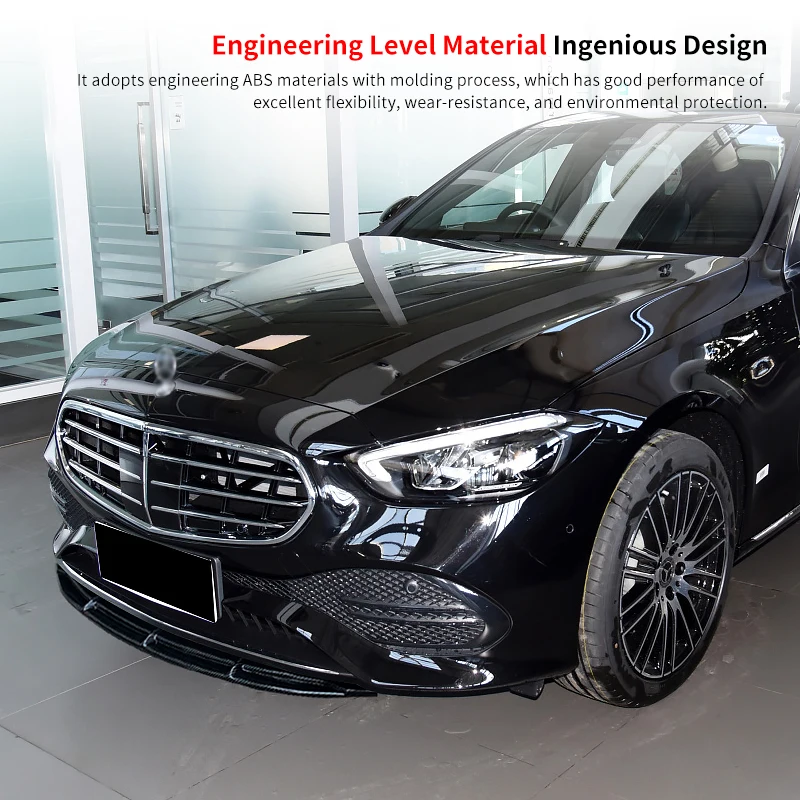 

For Mercedes Benz C-Class C260 C200 2022-2023 Car Front Bumper Splitter Lip Body Kit Spoiler Chin Plate Carbon Fiber Accessories