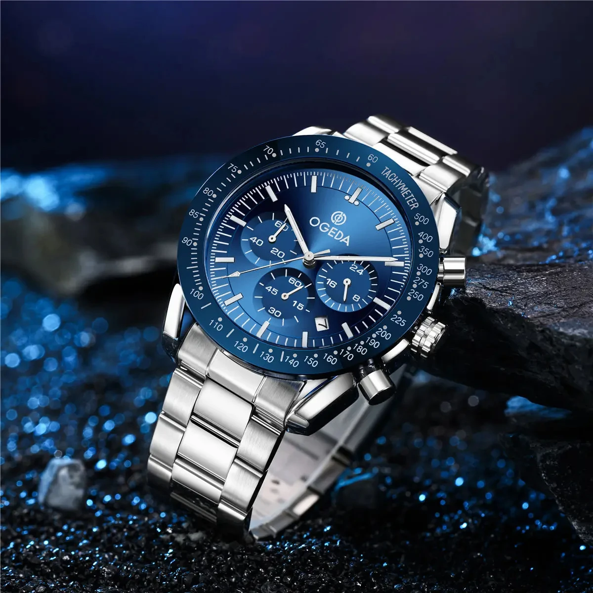 

OGEDA 2025 новые модные мужские кварцевые часы Hardlex с циферблатом и окном 3 бара, водонепроницаемые часы из минерального стекла из сплава, relojes para hombres