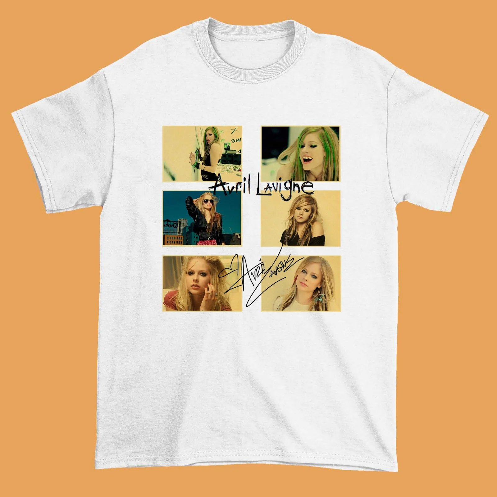 

Inspired Avril Lavigne Singer Signature White All Size T Shirt