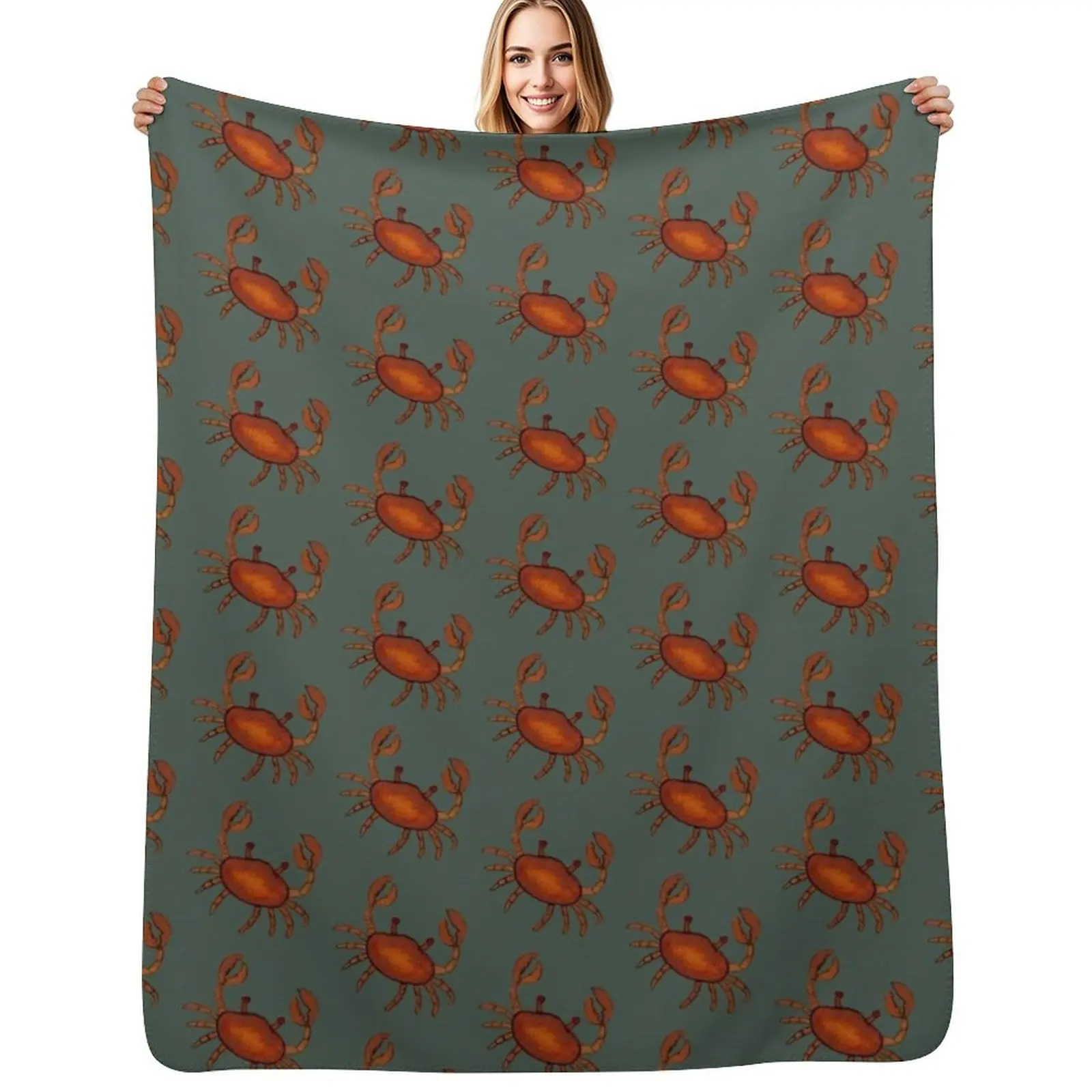 

crabby cute crab design Throw Blanket Stylish Decor Blanket Gift for Friends Roommate