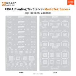 Amaoe UBGA Tin Template Steel Mesh For MediaTek MTK CPU/Power /Audio Amplifier Series IC Chipping BGA Stencil Soldering Kit