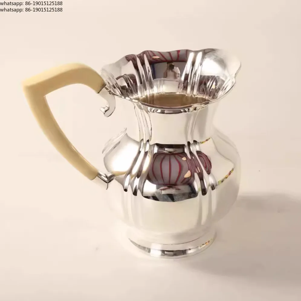 Imported European retro carved brass cold kettle coffee pot teapot restaurant model room jewelry ornament