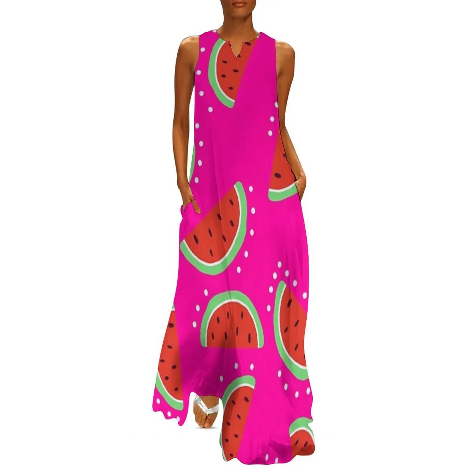

Watermelon Slices on Fuchsia – Bold and Juicy Fruit Pattern Long Dress Party dresses sexy short dresses daring
