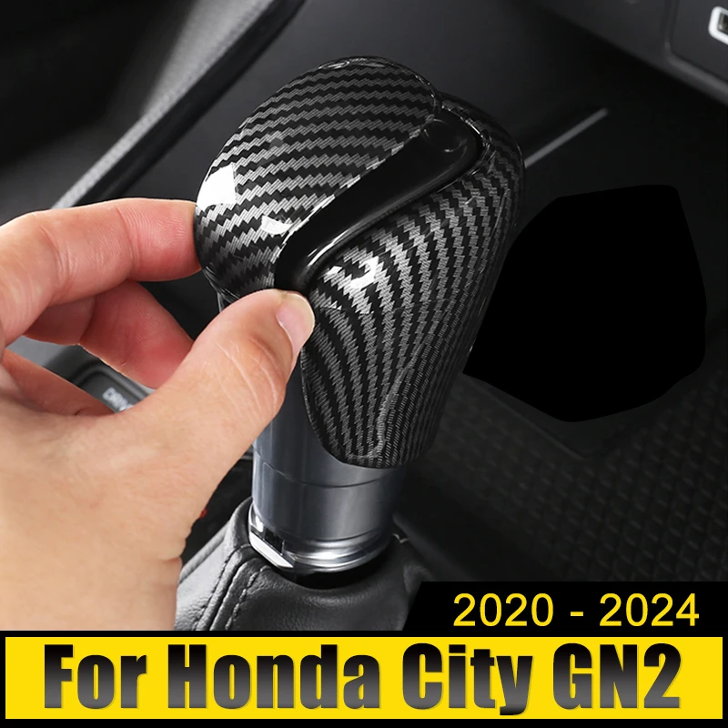 Akcesoria samochodowe do Hondy City GN2 2020 2021 2022 2023 2024 Naklejka na gałkę dźwigni zmiany biegów ABS Naklejka na automatyczną skrzynię biegów
