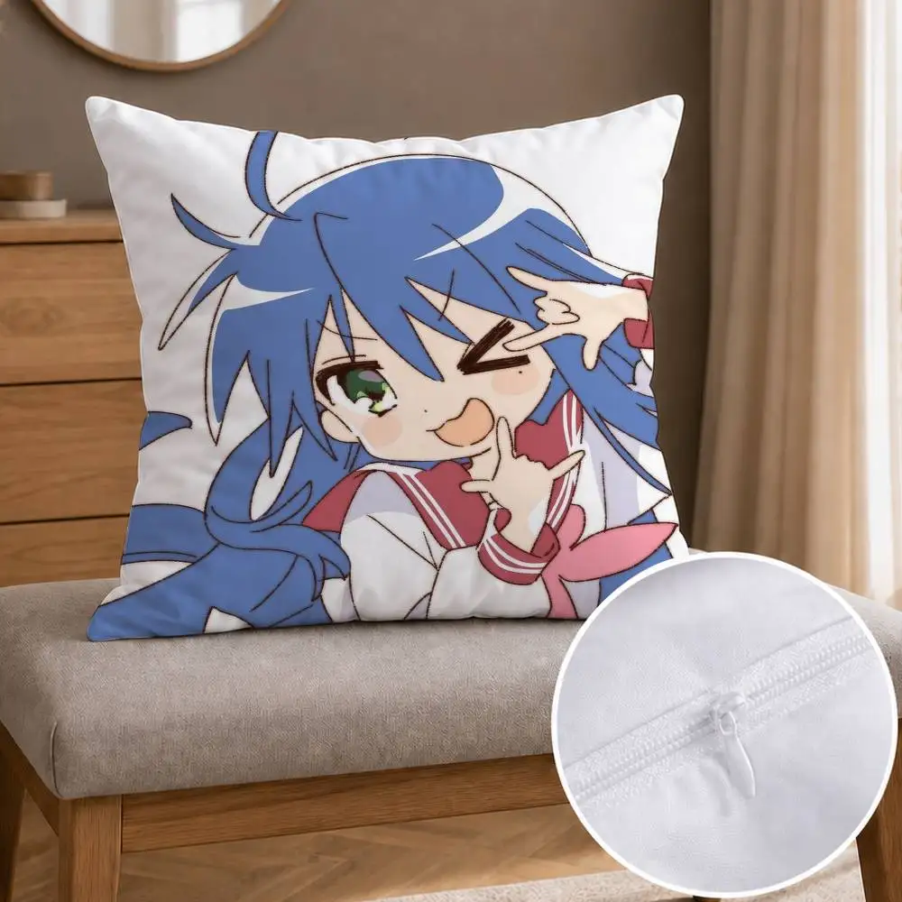 Konata Izumi Double-sided Printed Square Decorative Cushion Cover for Sofa Living Room Home Decor